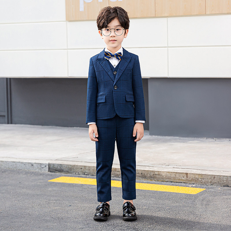 儿童西装套装秋季英伦花童礼服男童西服帅气西服