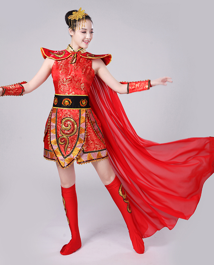 现代舞民族女将古装开场水鼓腰鼓国风打鼓女中民族服装