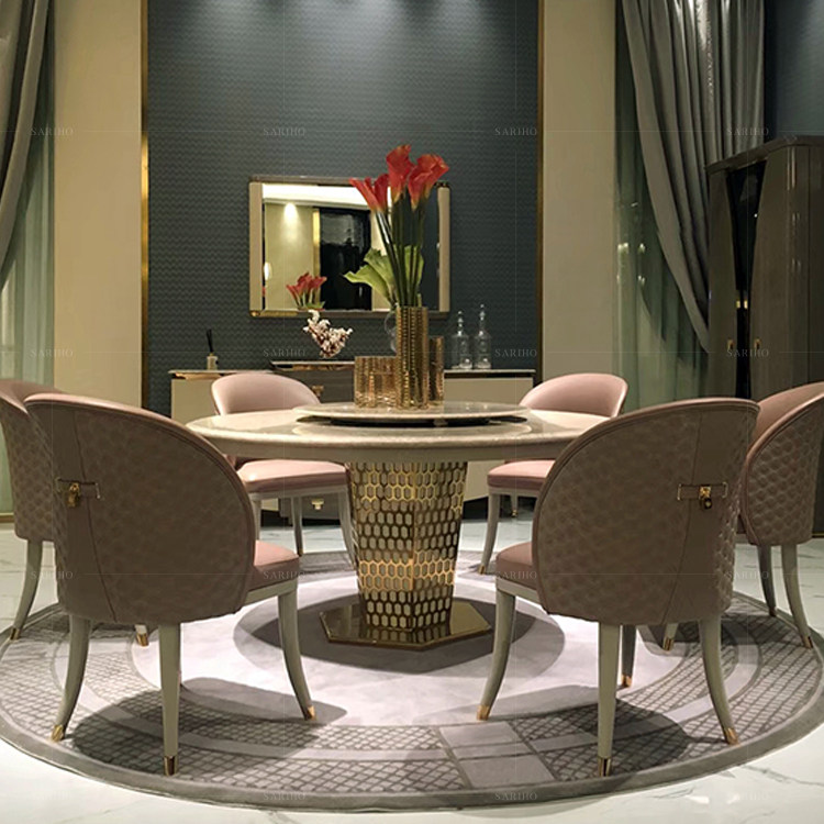 奢后意式大理石圆形餐台家具turri图里winner府邸大理石餐桌