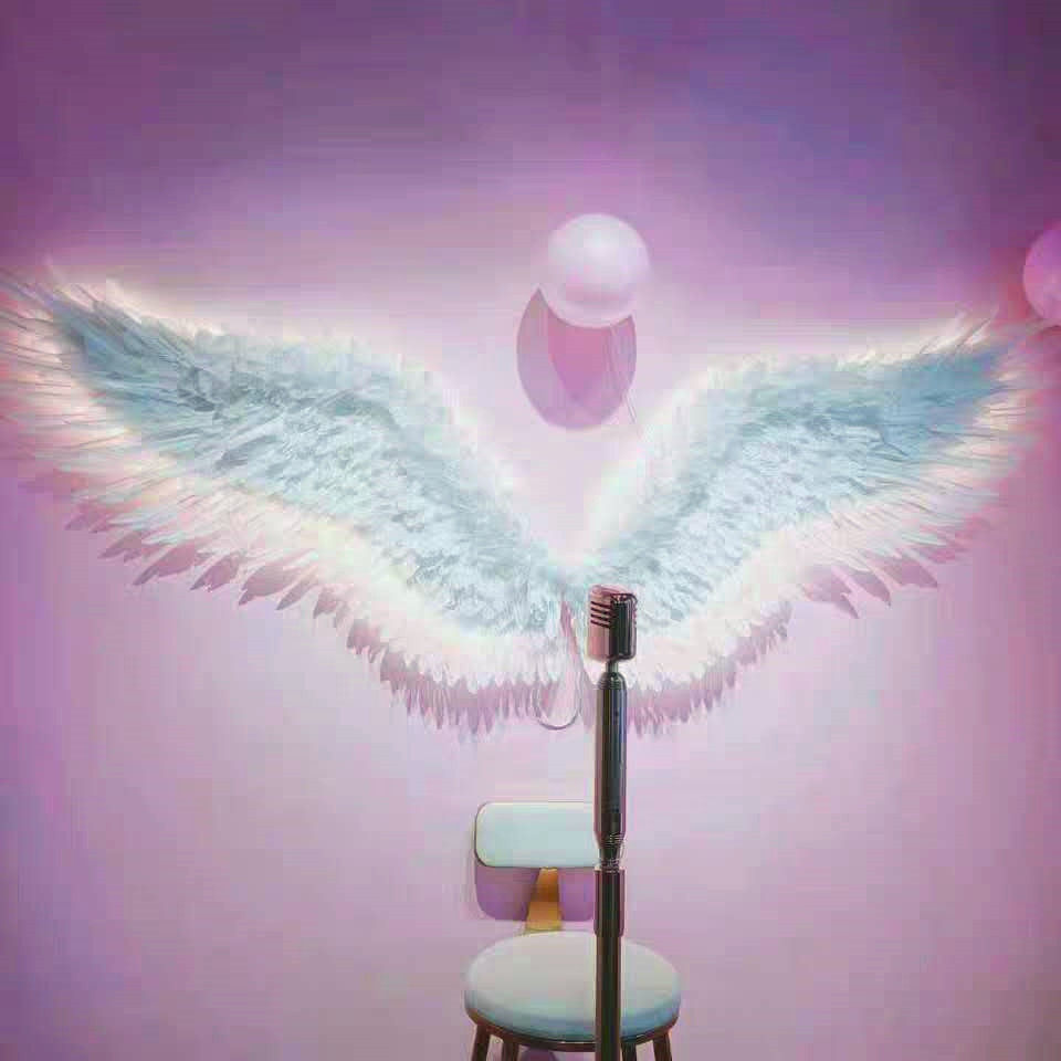 网红打卡天使羽毛翅膀背景背景墙墙面装饰成人抖音翅膀