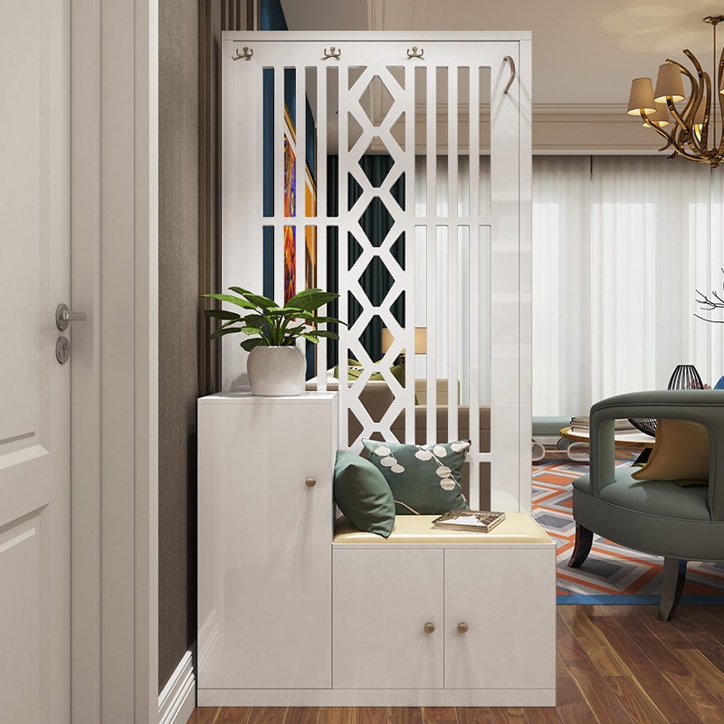 现代简约玄关柜入户屏风客厅隔断进门装饰鞋柜小户型镂空门厅柜子