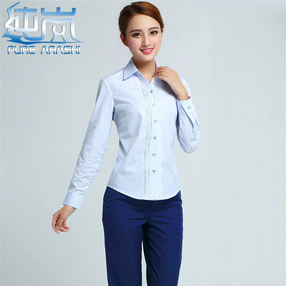 纯岚新款中国移动工作服女衬衫秋冬移动工装制服职业装衬衫