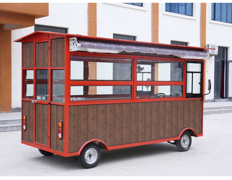 推车小吃多功能餐车电动四轮摆摊移动早餐夜市烧烤车