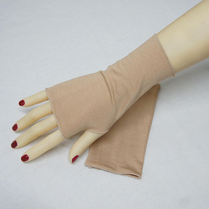 春夏季男女士短款薄露指手套骑行防晒半截遮疤纹身无指半指棉手套