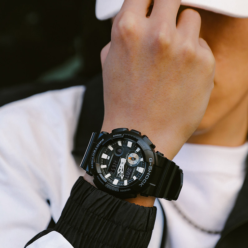 casio卡西欧gshock双显时尚运动防水电子手表男表gax100b1a