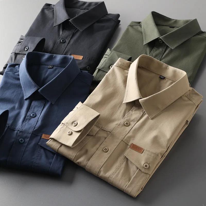 硬工装！高质感！纯棉柔软高支纱 春夏男士通勤商务休闲长袖衬衫