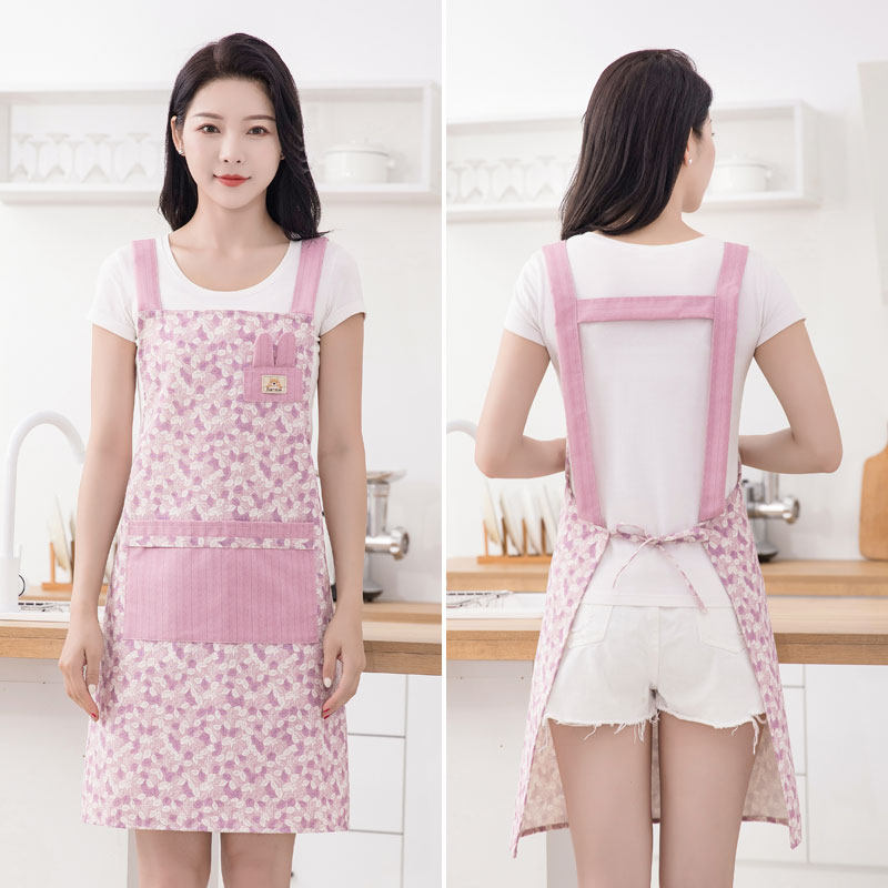 围裙新款竹节厨房家用小清新围腰韩版工作夏季围裙