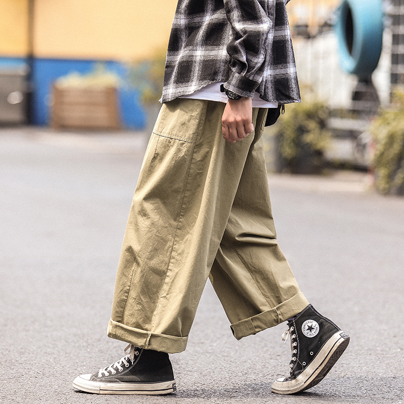 工装裤男直筒宽松夏季薄款阔腿日系潮牌休闲高街加肥加大码裤子潮