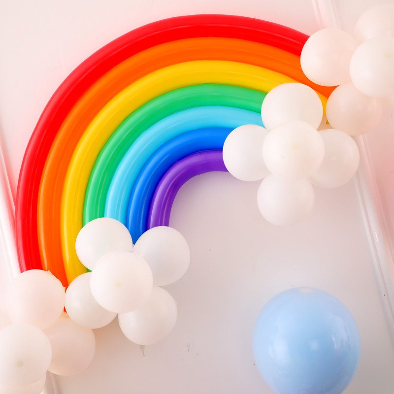 六一一彩虹乳胶气球创意生日派对装饰场景布置气球