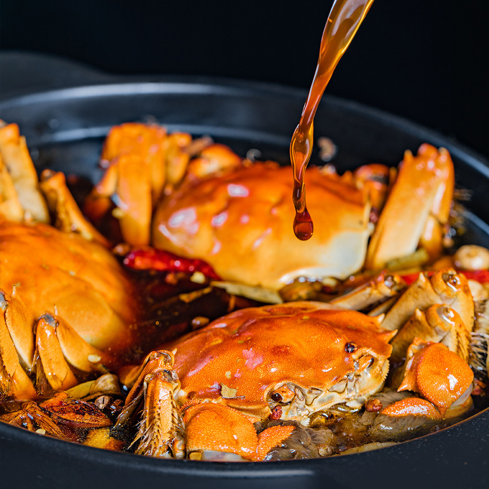 新孟河六月黄花雕熟醉蟹即食4只装