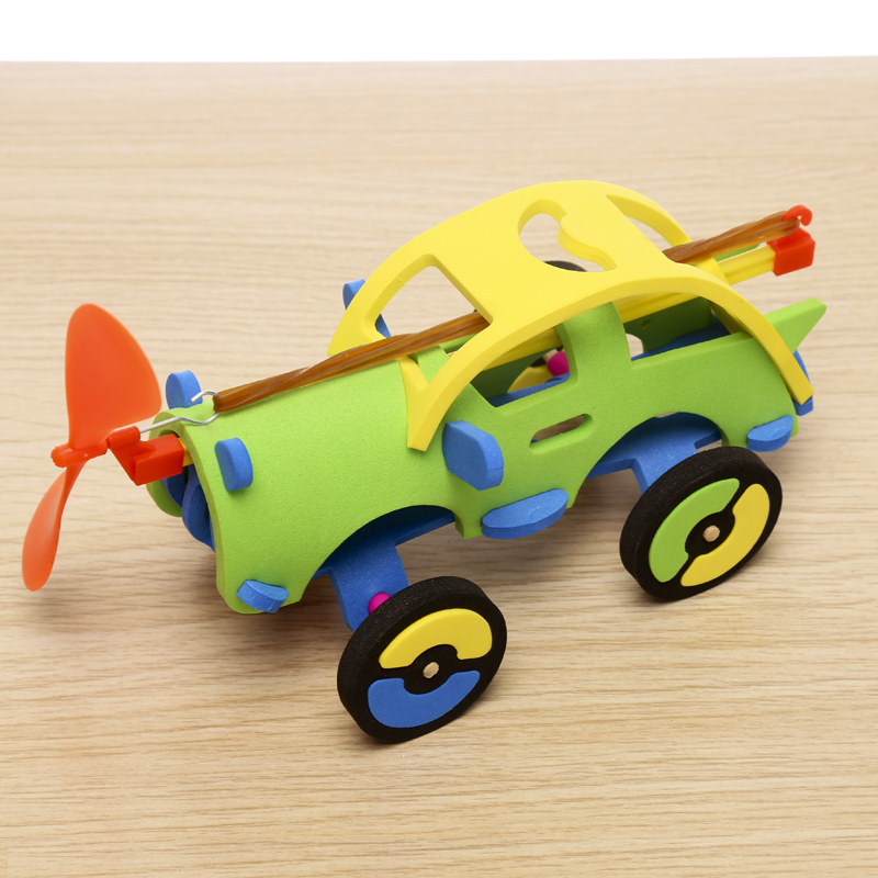 科学实验橡筋风力皮筋动力小车科技制作小发明diy科学实验