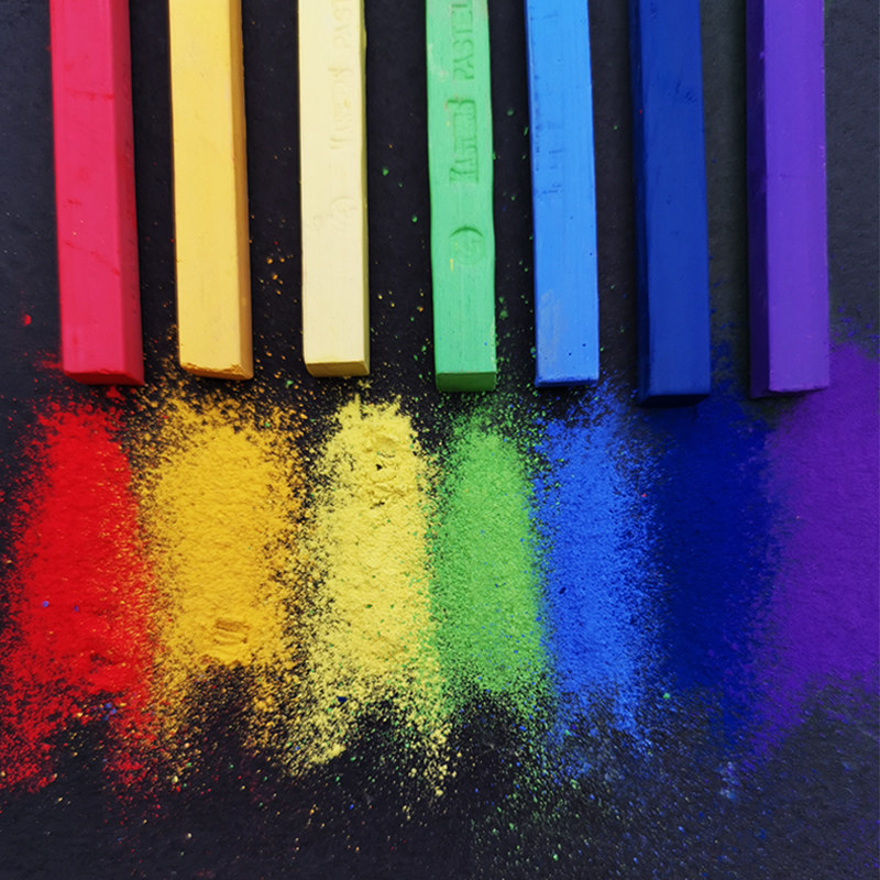 马利色粉笔24色36色48色彩色粉笔颜料彩绘色粉手绘专业绘画马力画画