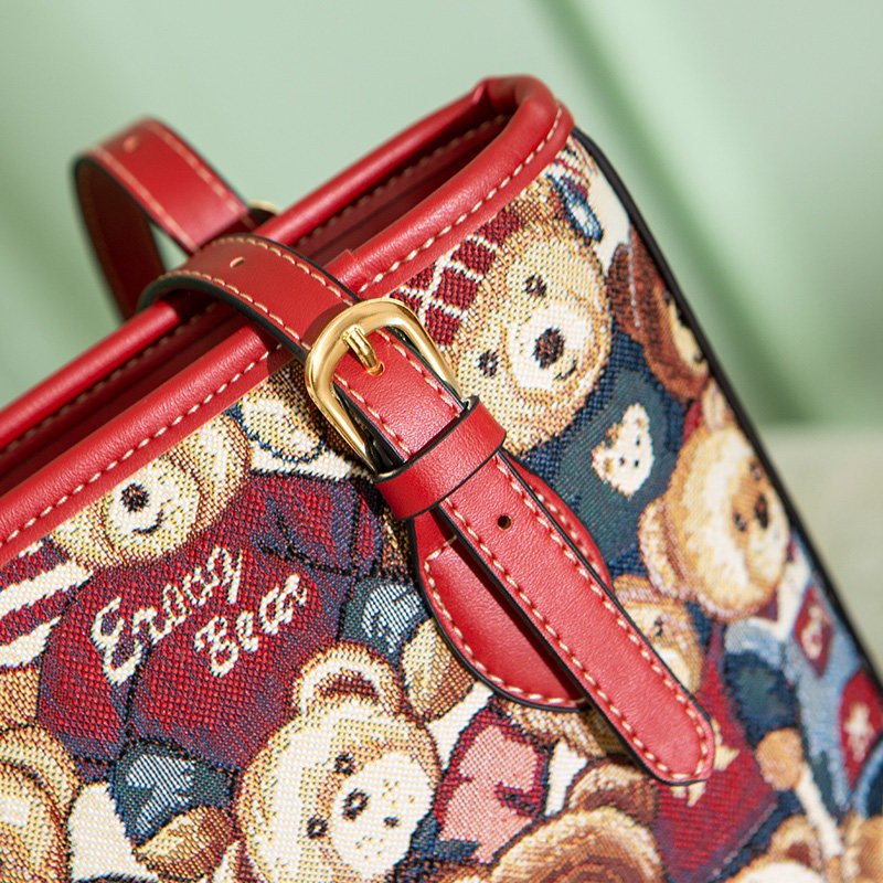 小熊依恋托特包包女大容量小清新手提单肩竖款包托特包