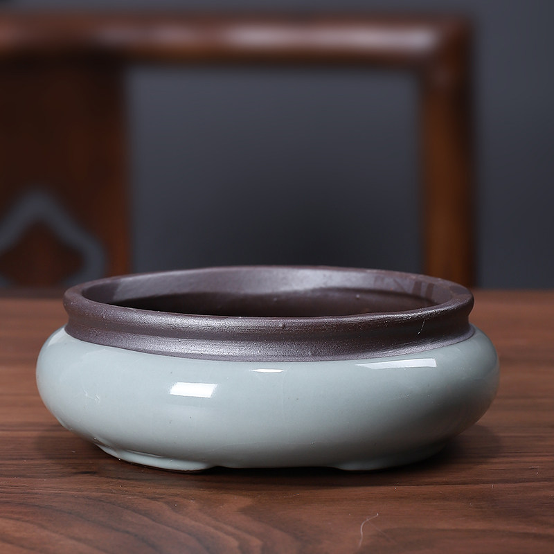 剑山插花器小原流花道器皿中式日式陶瓷花盆花盆