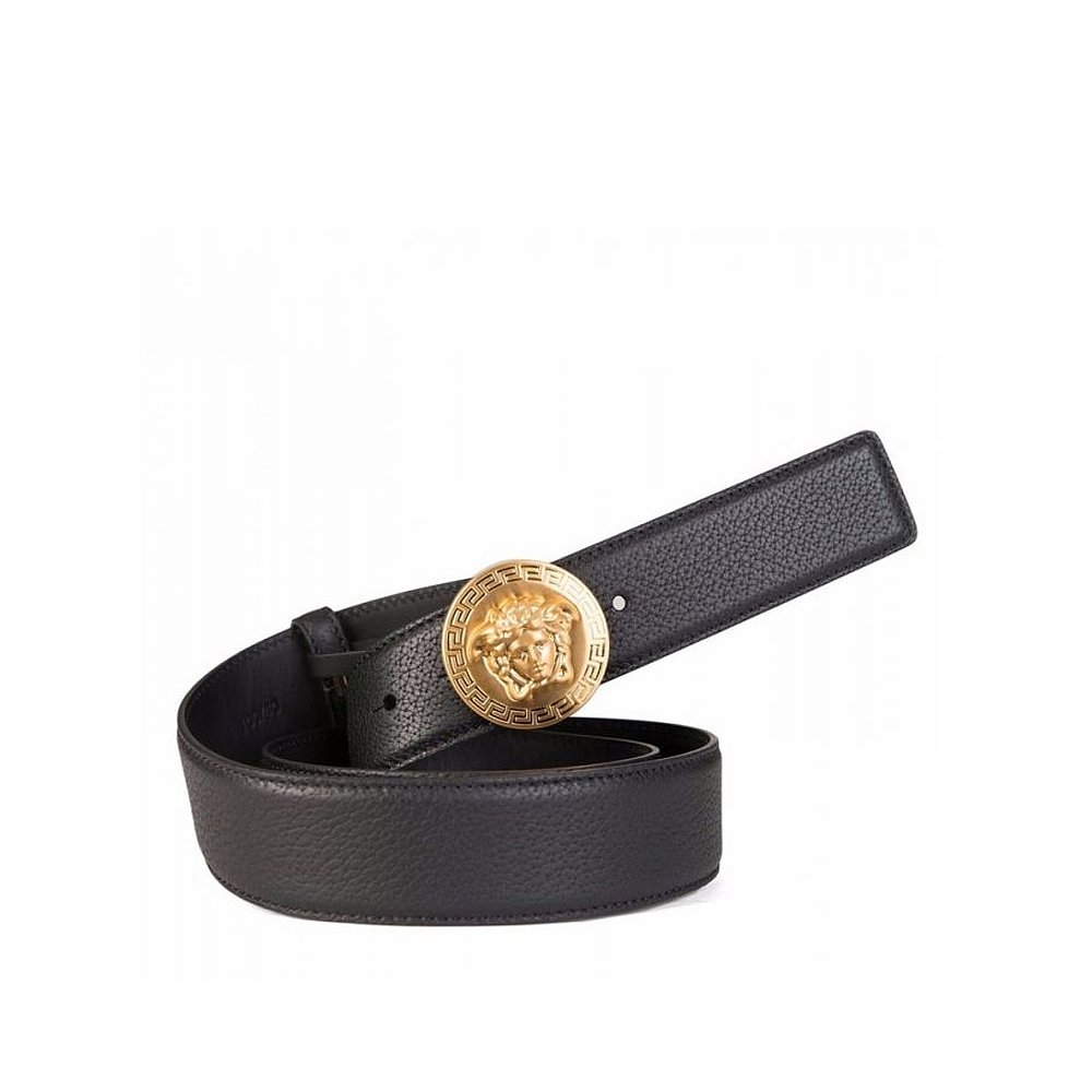 香港直邮versace范思哲黑色美杜莎板扣腰带dcu4806-dgov2-d41o腰带