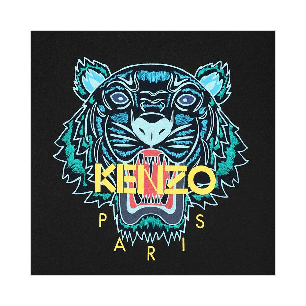 香港直邮kenzo高田贤三黑色女士短袖虎头刺绣fa52ts7214yb99t恤