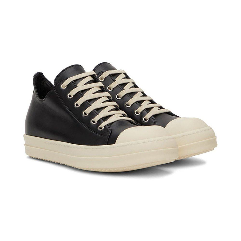 香港直邮潮奢rickowens休闲鞋黑色运动鞋牛皮鞋带时尚休闲鞋