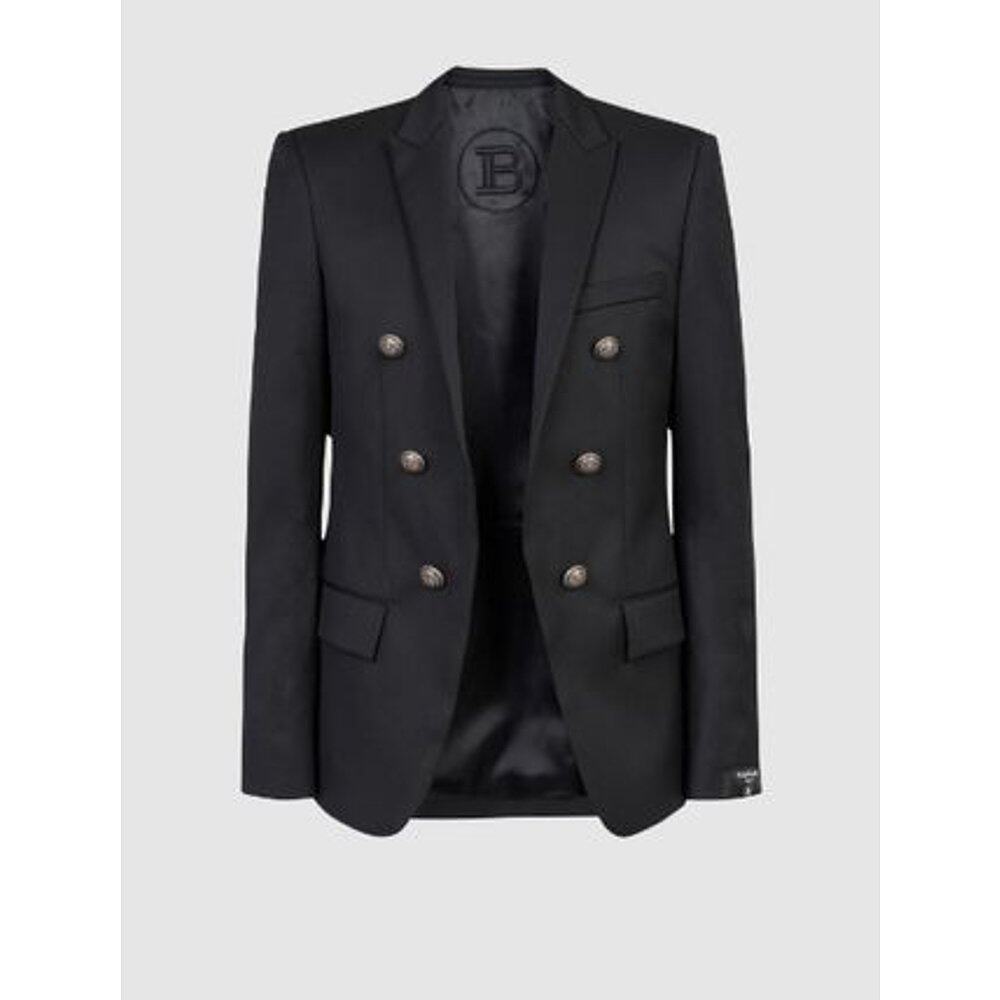 香港直邮奢选balmain男士黑色西装外套yh1sg005wb12-0pa休闲西服
