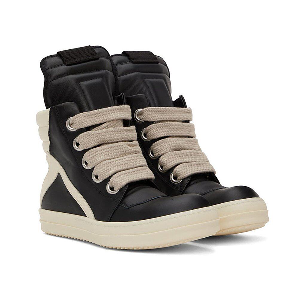 香港直邮潮奢rickowens休闲鞋黑白拼色运动鞋鞋带时尚休闲鞋