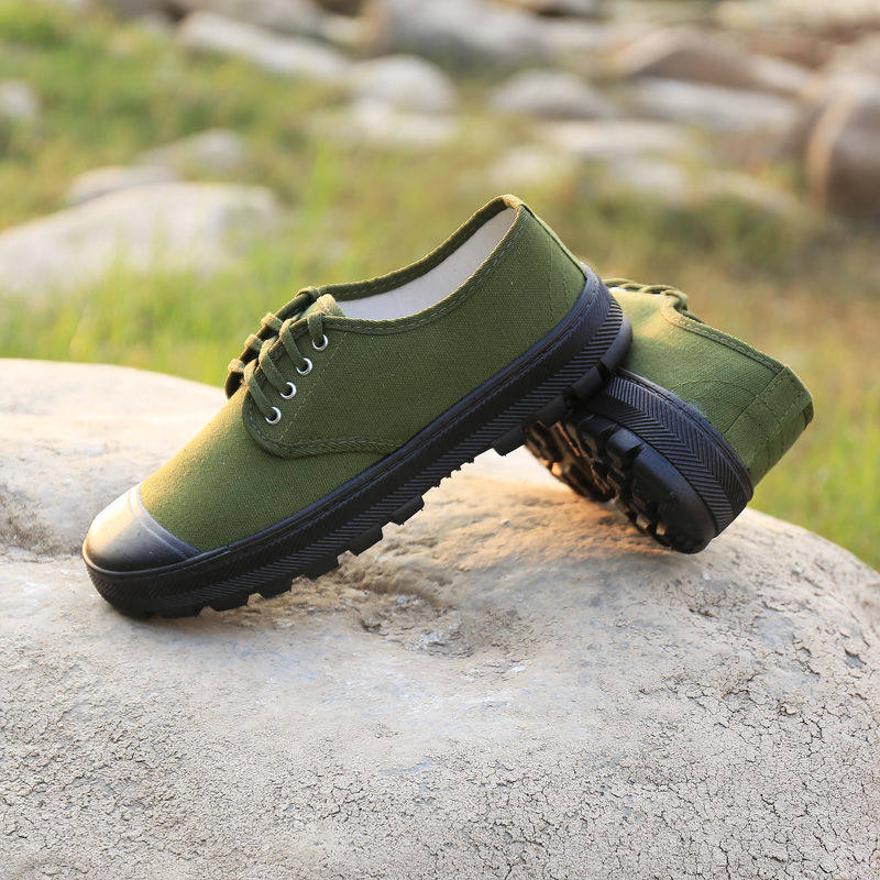 3518道行解放鞋3545码军绿低帮棉布布面球鞋防滑单鞋