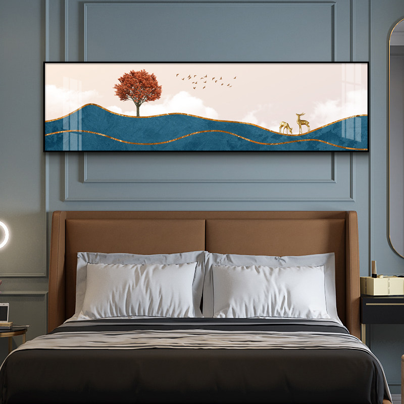 房间卧室床尾装饰画背景墙壁画北欧主卧床头挂画现代装饰画