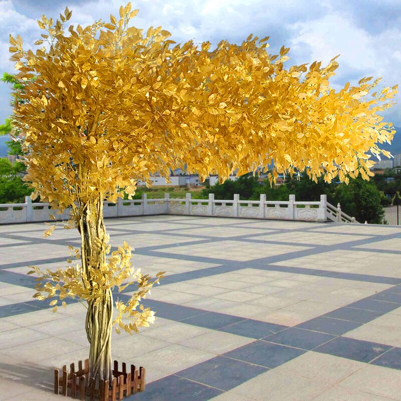 仿真金榕树黄金树摇钱树假金树仿真金树许愿树大厅商场新年红包树