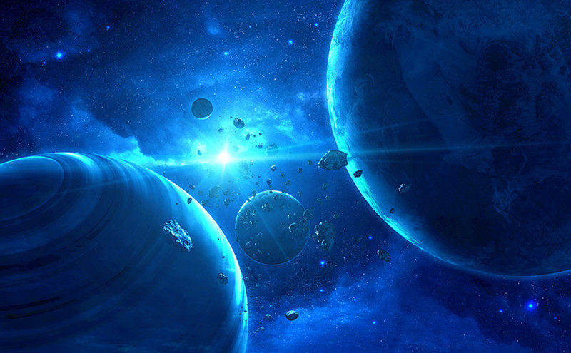 包邮粘贴十字钻石满绣5d星际银河系蓝色夜空十字绣套件