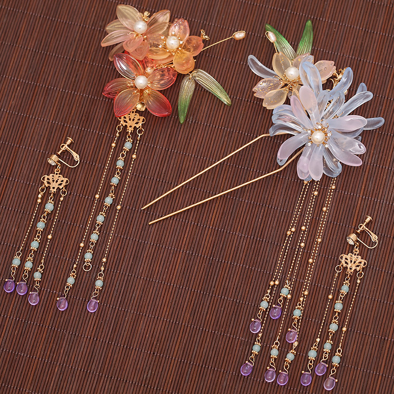 汉服新娘秀禾头饰套装古代流苏步摇发饰古风发饰