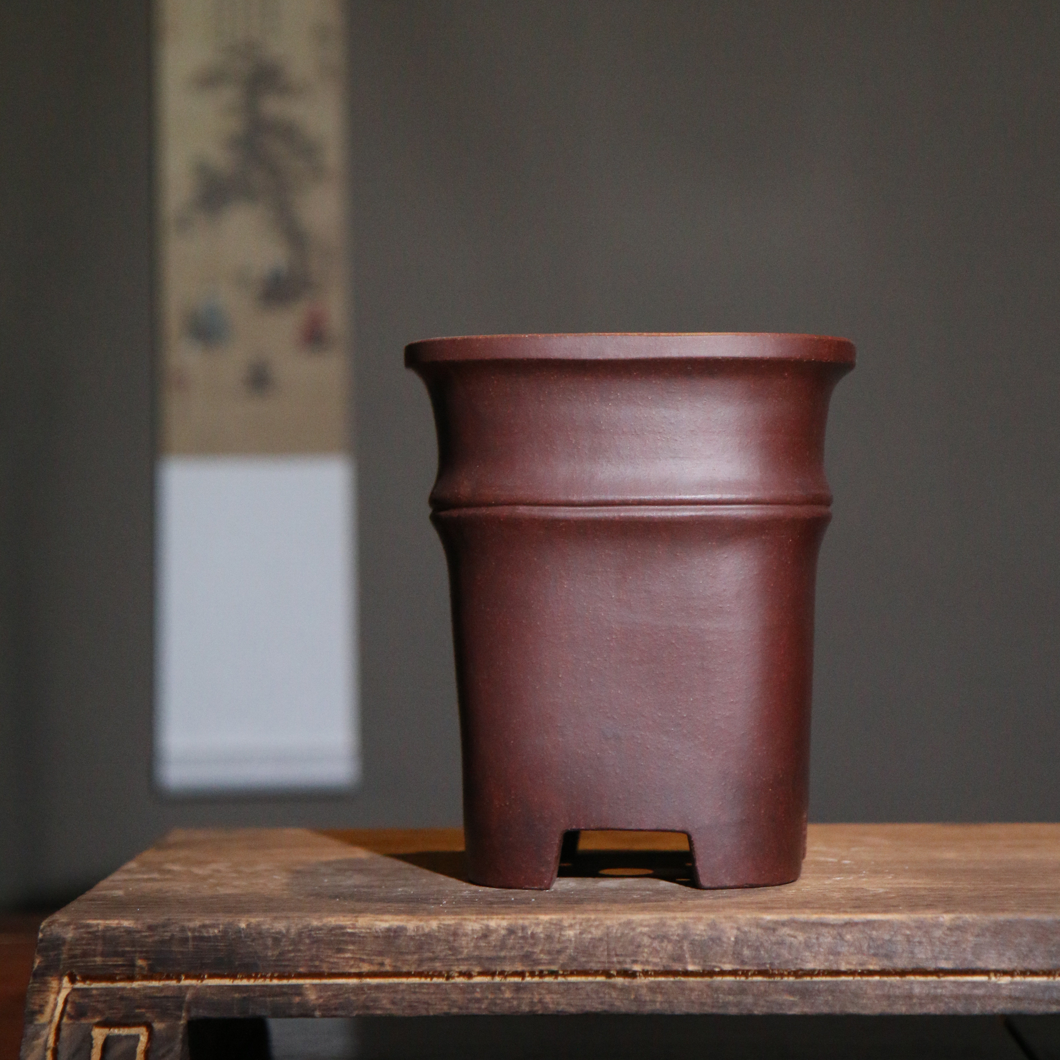 花盆紫砂四方竹节正方形签筒兰花兰草孙伟制兰盆花盆