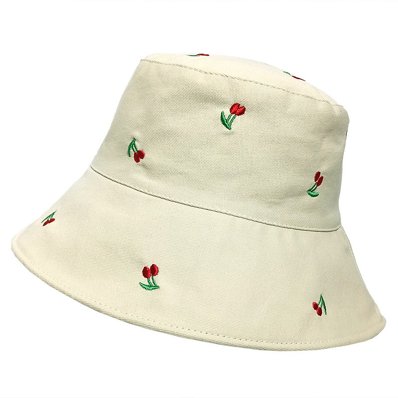 渔夫帽女夏季出游遮阳防晒帽子ins日系小樱桃帽子