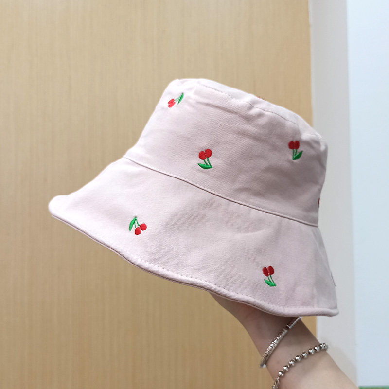渔夫帽女夏季出游遮阳防晒帽子ins日系小樱桃帽子