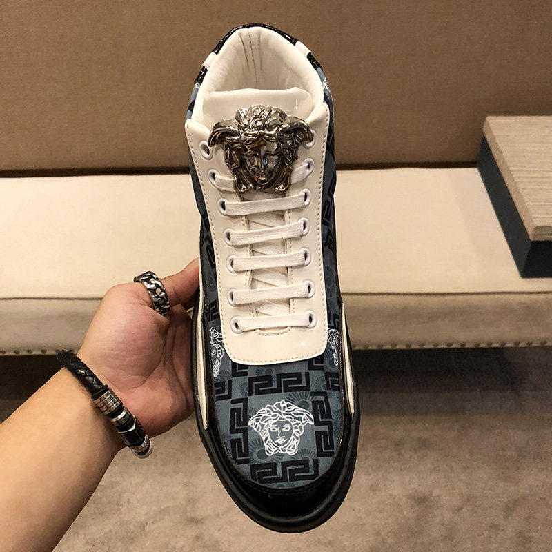 官方正品新款美杜莎高帮男鞋百搭印花男士休闲板鞋男加绒保暖潮鞋