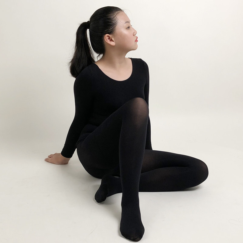 打底春秋儿童黑色舞蹈紧身弹力内衣拉丁舞女童儿童演出服