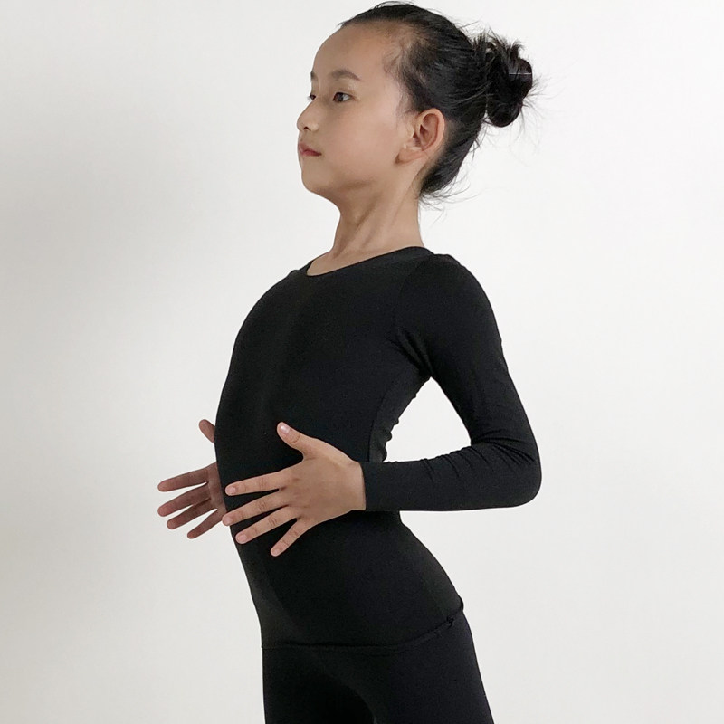 舞蹈打底儿童黑色紧身弹力服男女童拉丁舞演出服儿童演出服