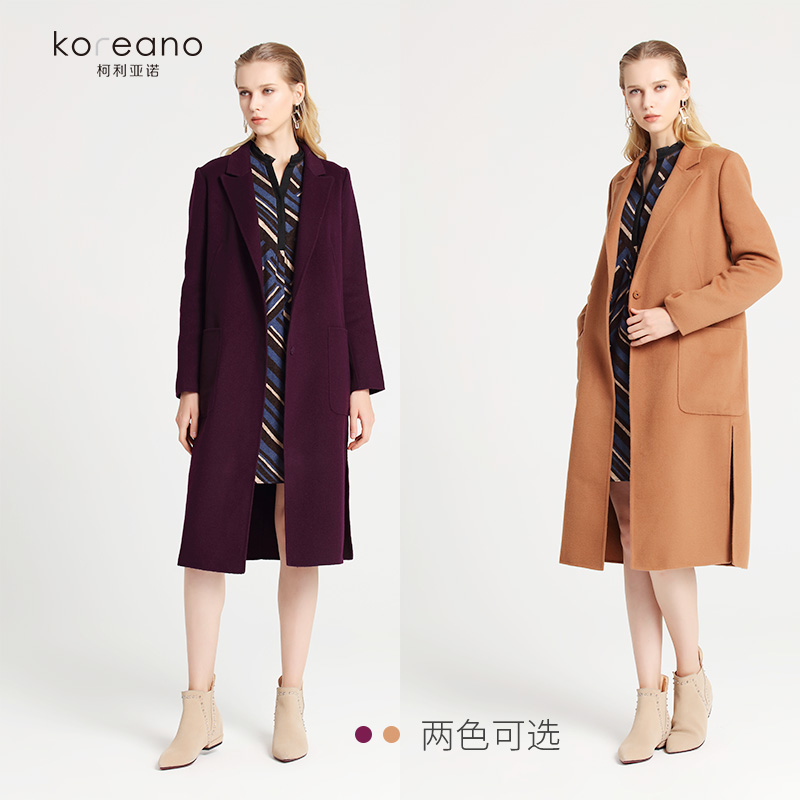 koreano/柯利亚诺秋冬款进口羊毛尼子大衣风衣女外套