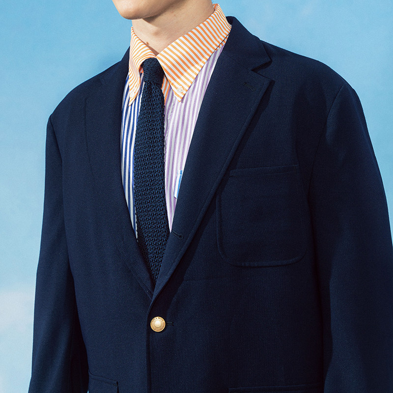 kuffylink22ss轻量单排金扣西装navyblazer休闲常春藤ivy休闲西服