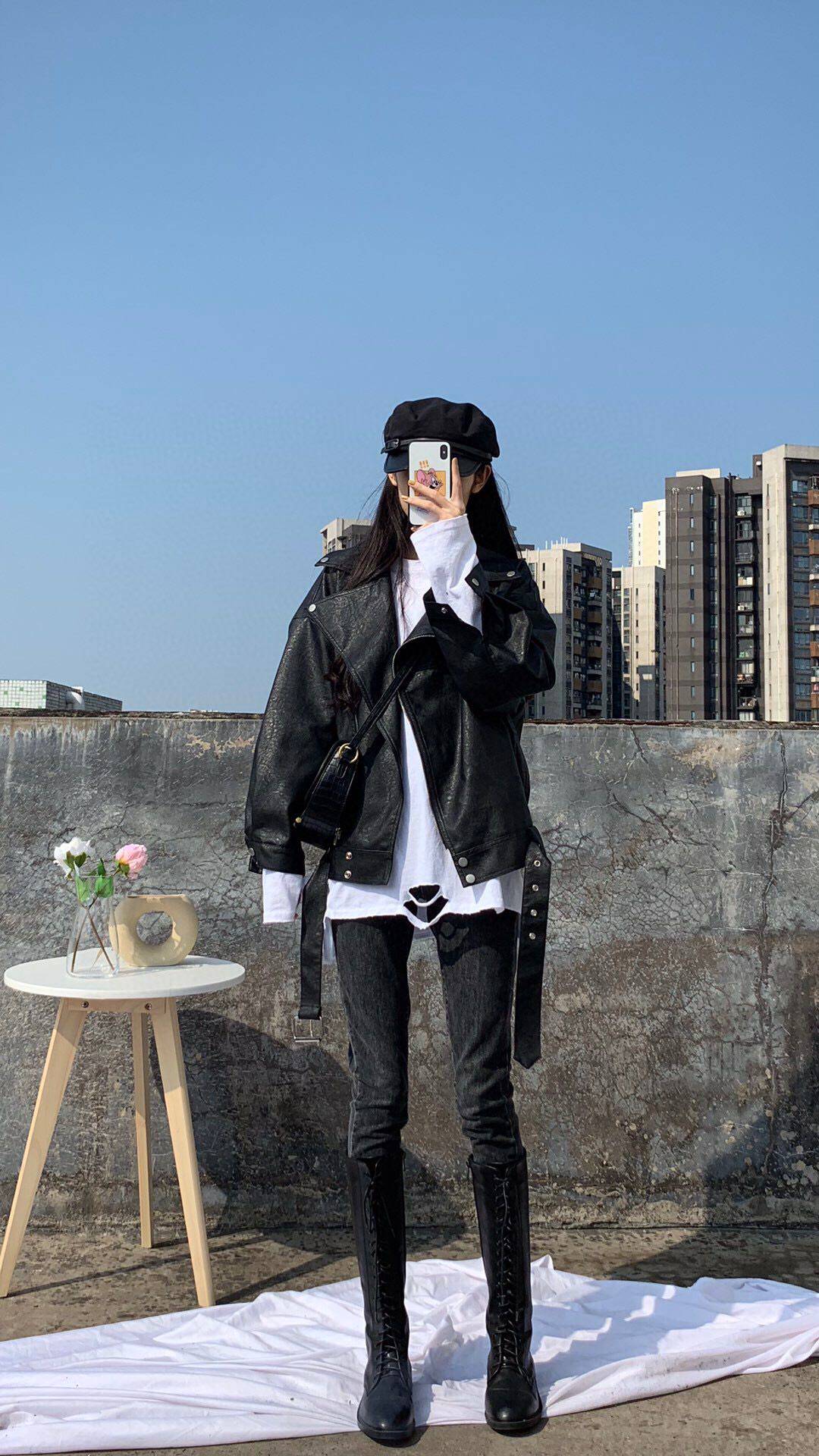 2020春秋新款机车皮衣女酷帅气宽松韩版宽松显皮衣