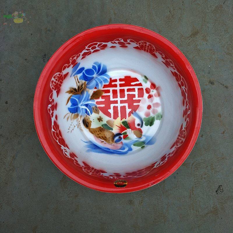 家用搪瓷怀旧洗脸盆老式洋瓷瓷碗大号复古铁盆脸盆