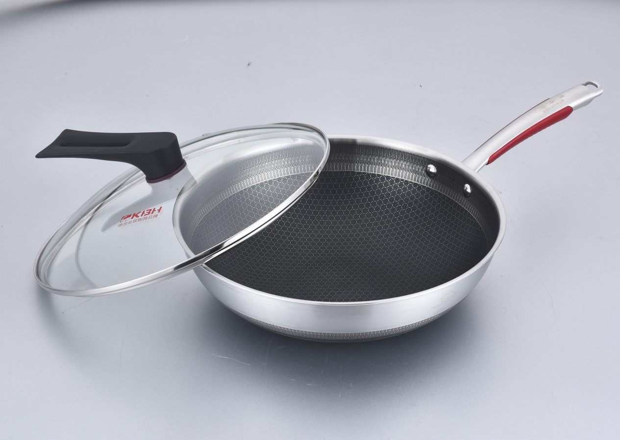 康巴赫不粘锅第三四代不锈钢蜂窝炒锅家用炒菜菜锅炒锅