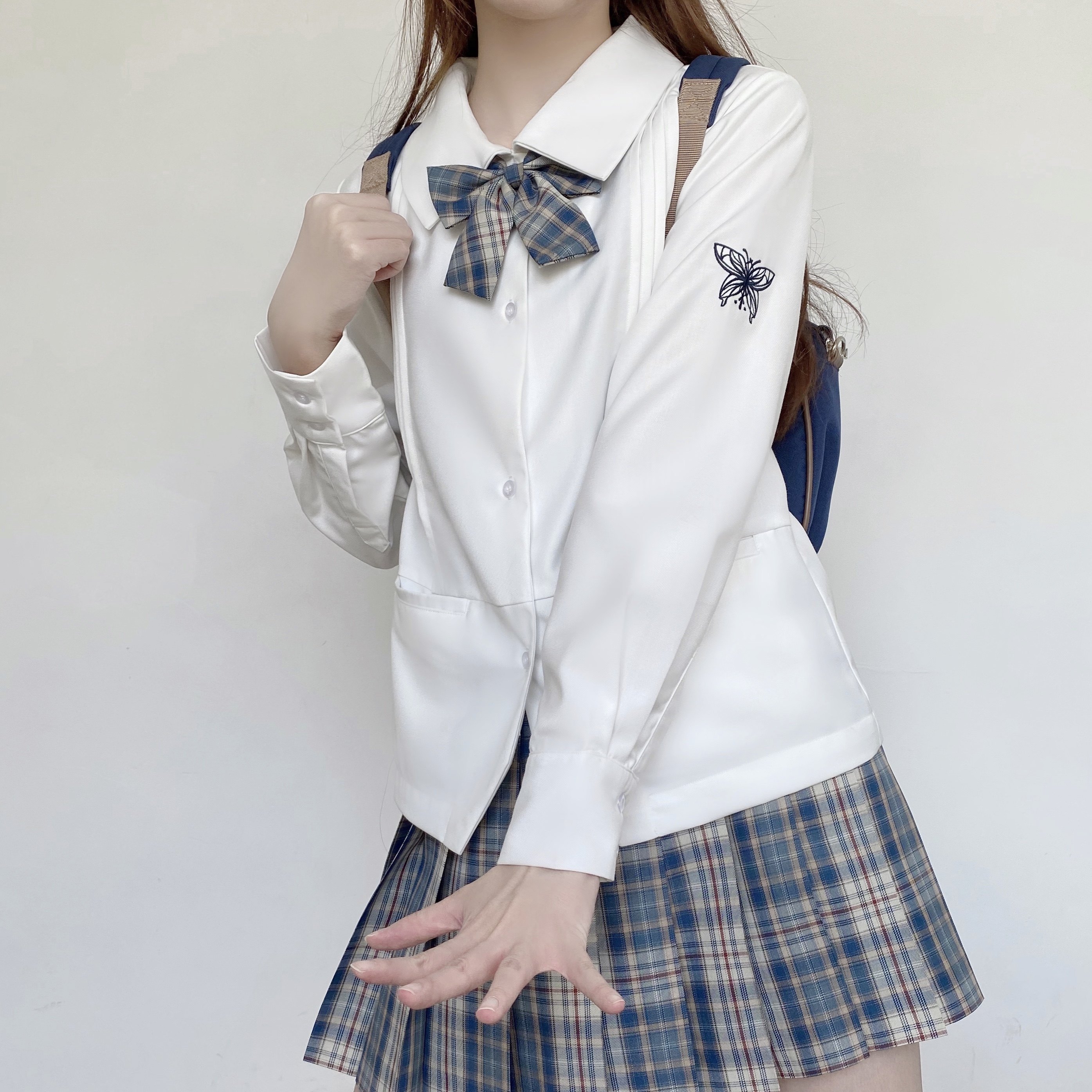 jk衬衫白色风琴校园学生原创制服喝掉可爱jk