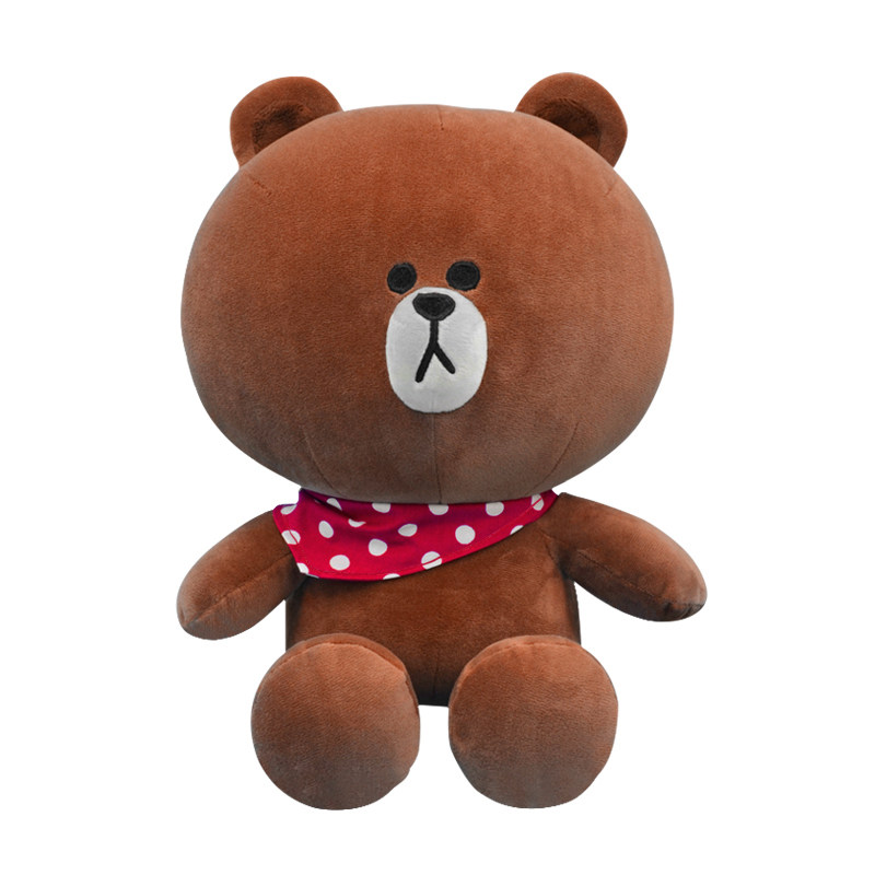 长亿line friends正版围巾布朗熊毛绒布娃娃居家摆件沙发抱枕公仔