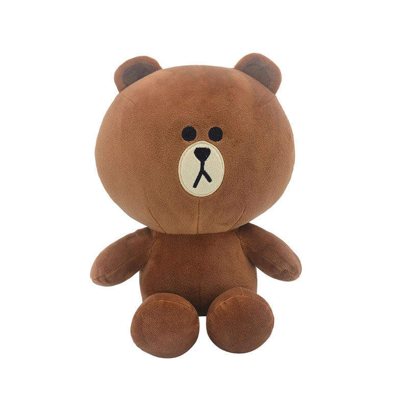 长亿布朗熊公仔坐姿玩偶卡通抱枕line friends毛绒玩具生日礼物