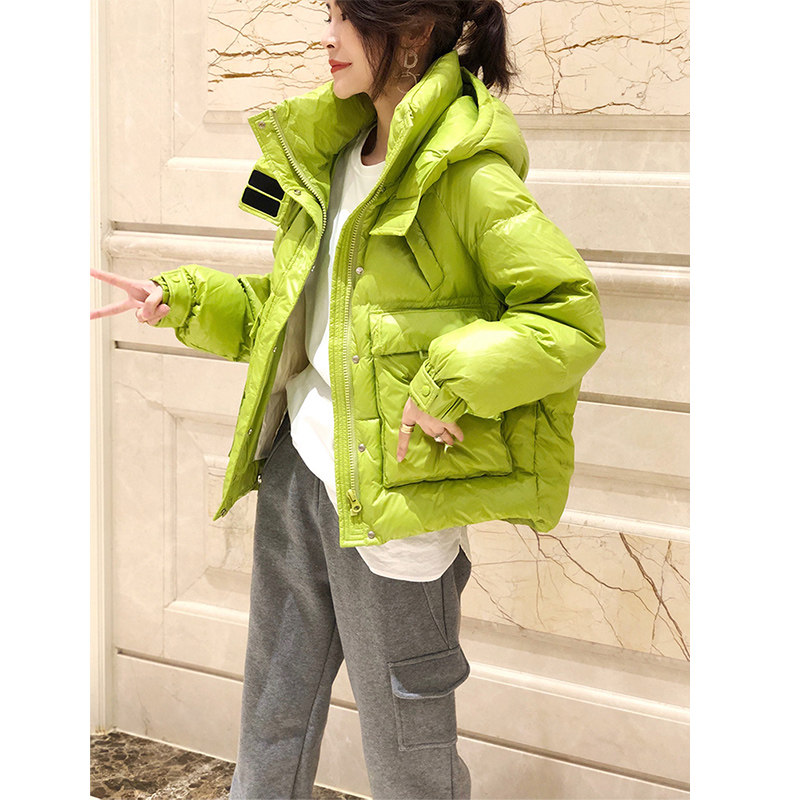 欧洲站2021年新款冬季绿色面包服