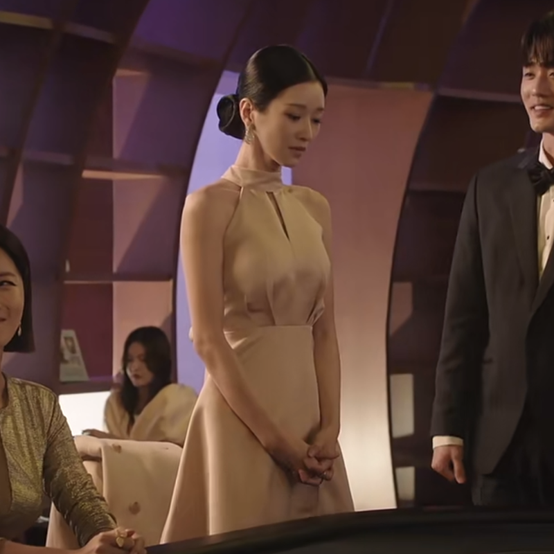 代购同款礼服连衣裙修身高领无袖明星夏娃莱尔连衣裙