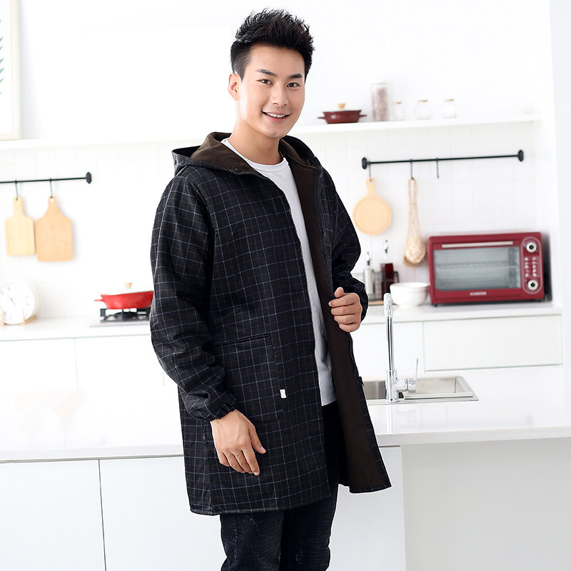 防水男士罩衣大人加绒加厚冬季厨房围裙