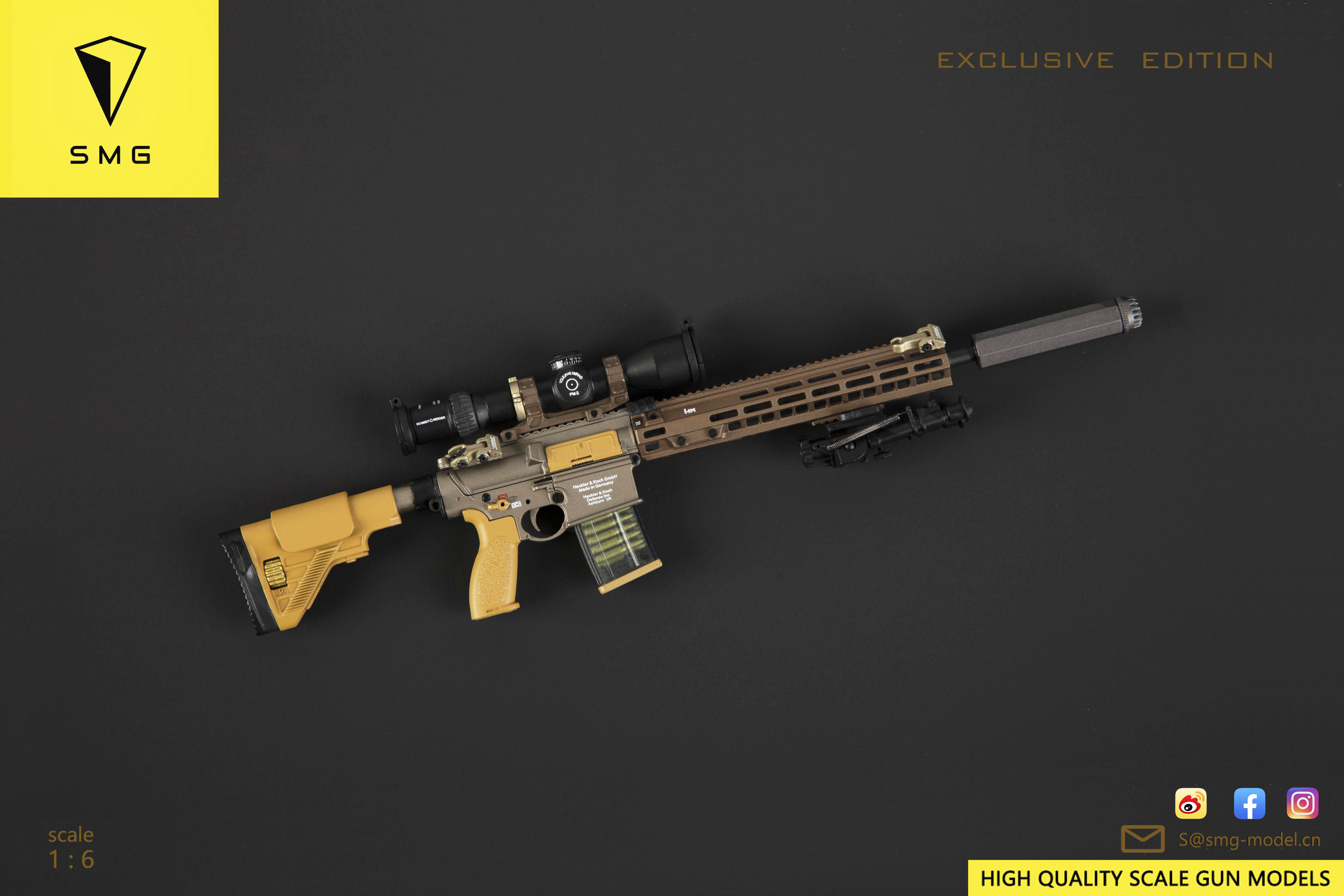 smg比例m110a1csass系列武器模型玩家原色不可兵人专区