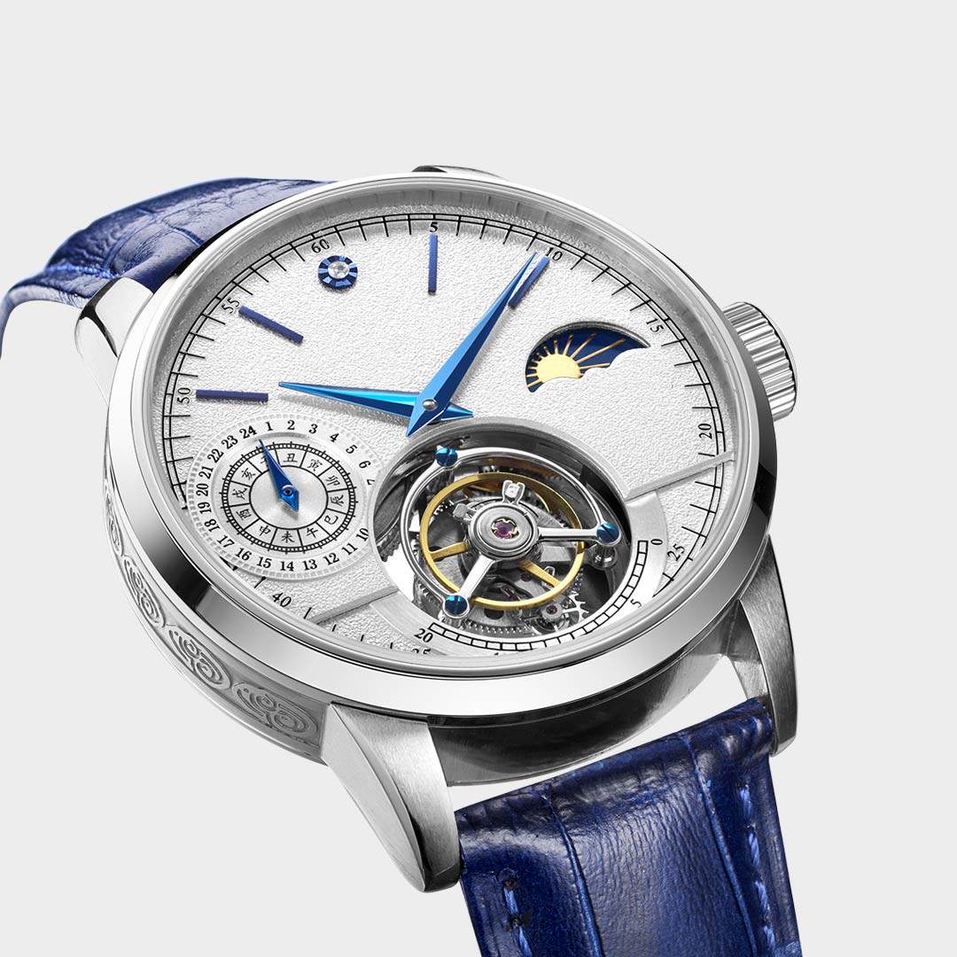 轻派小米有品上新了故宫日出而作系列陀飞轮机械手表男双面镂空