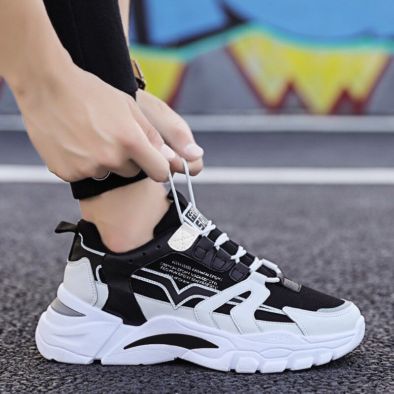 男鞋2021年新款夏季透气百搭青少年运动休闲网面国潮老爹ins潮鞋