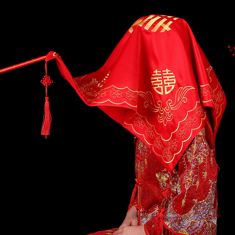 盖头新娘结婚红盖头喜帕头巾婚庆用品中式秀禾创意礼盒