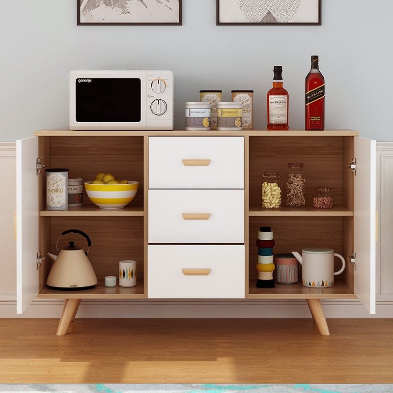 简约现代餐边柜厨房储物柜北欧欧风碗柜家用茶水餐边柜